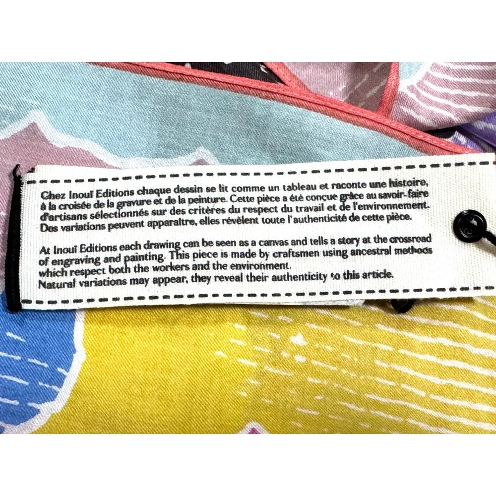 Inoui Editions Square 100 Yoga Multicolor Cotton Silk Whimsical Soft‎ Breathable